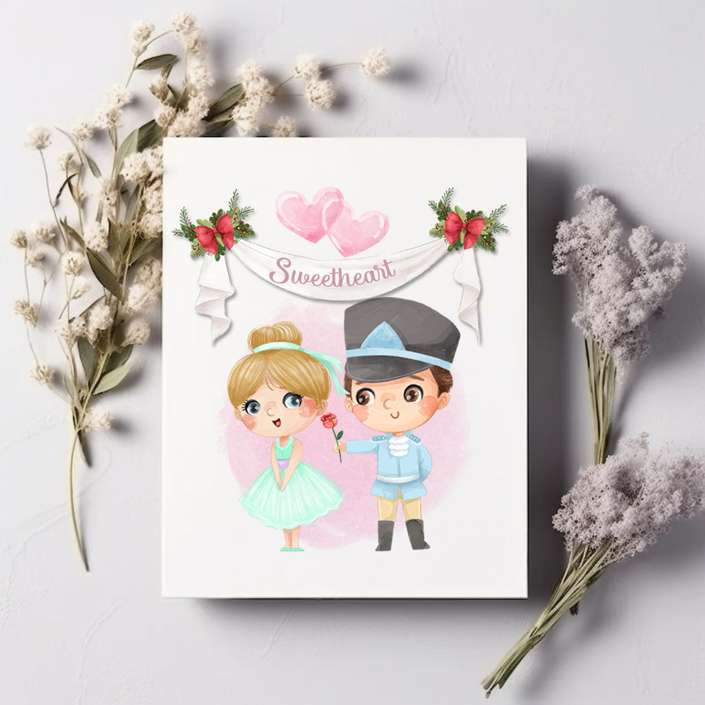 Nutcracker and Clara clipart, Valentine clipart, Hand drawn clipart, instant download PNG file - 300 dpi