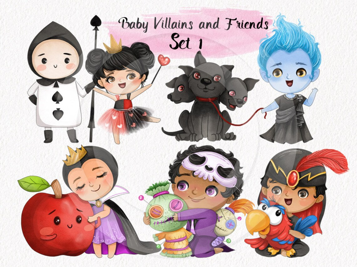 Baby Villains and Friends ClipArt set1 instant download PNG file - 300 dpi