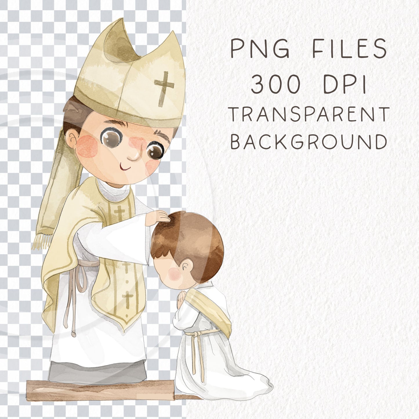 The Seven Sacraments Clipart , Bible Stories, hand drawn illustration, Instant Download PNG files 300 dpi.