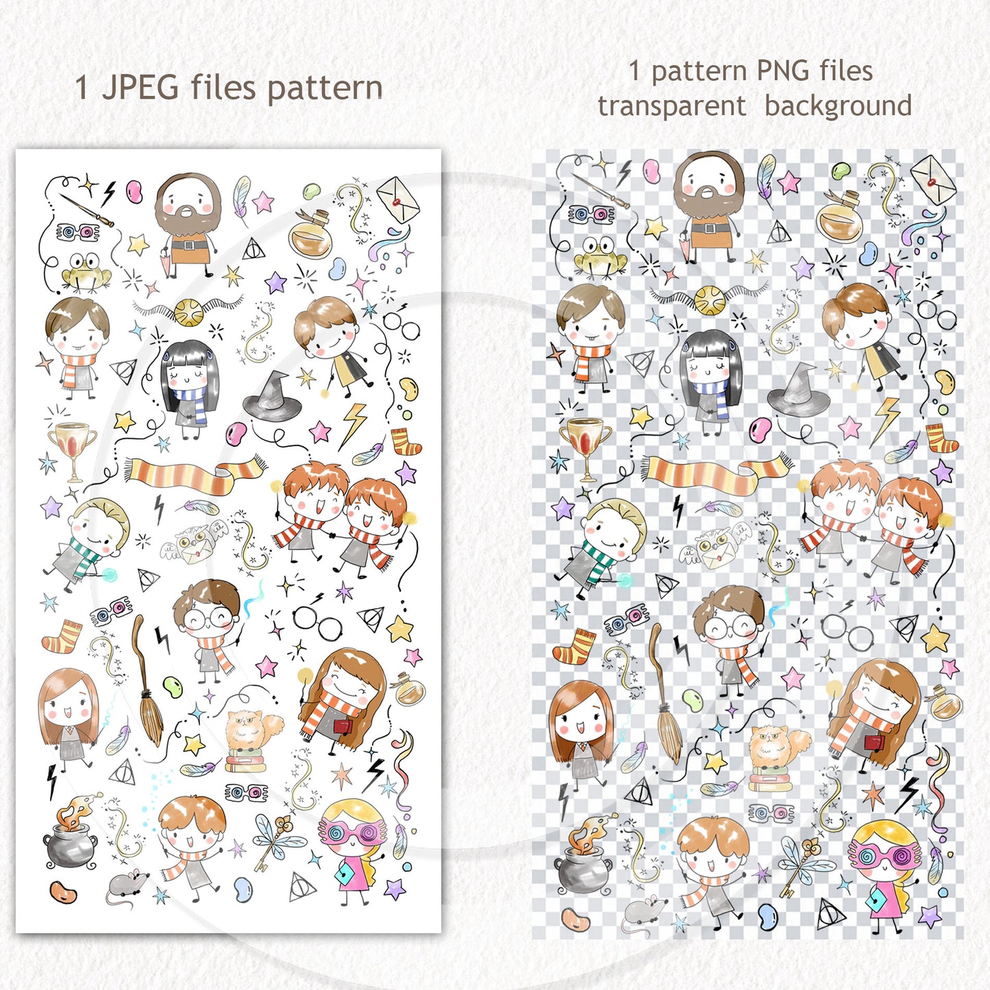 Wizard kids Hand drawn doodle Clipart , PNG file - 300 dpi