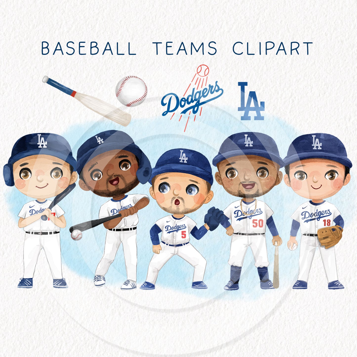 Baseball boys clipart instant download PNG file - 300 dpi