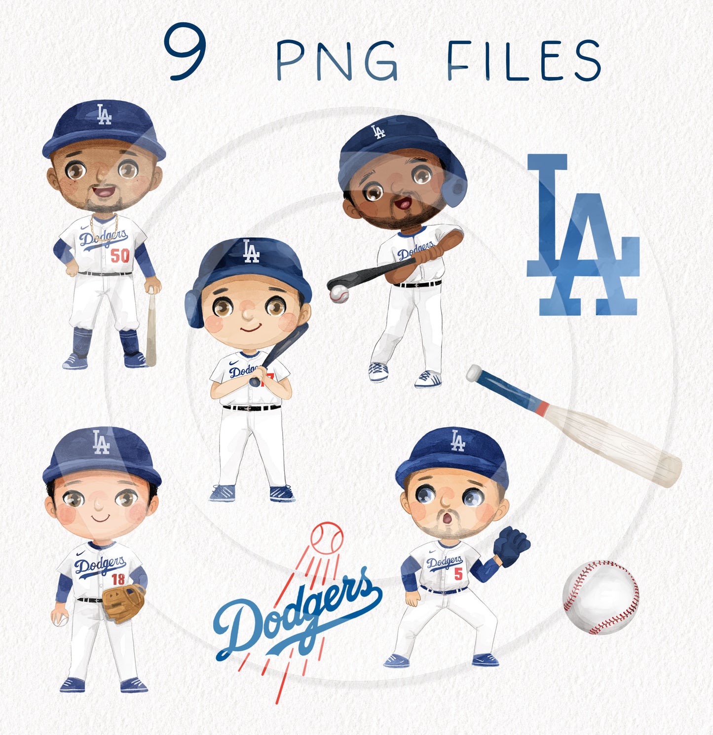 Baseball boys clipart instant download PNG file - 300 dpi