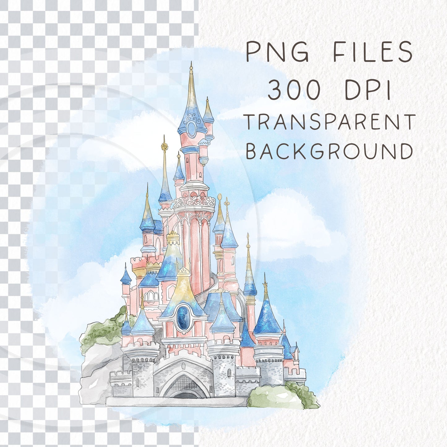 Dreamland Clipart , themed park Clipart, hand drawn clipart, PNG files 300 dpi.