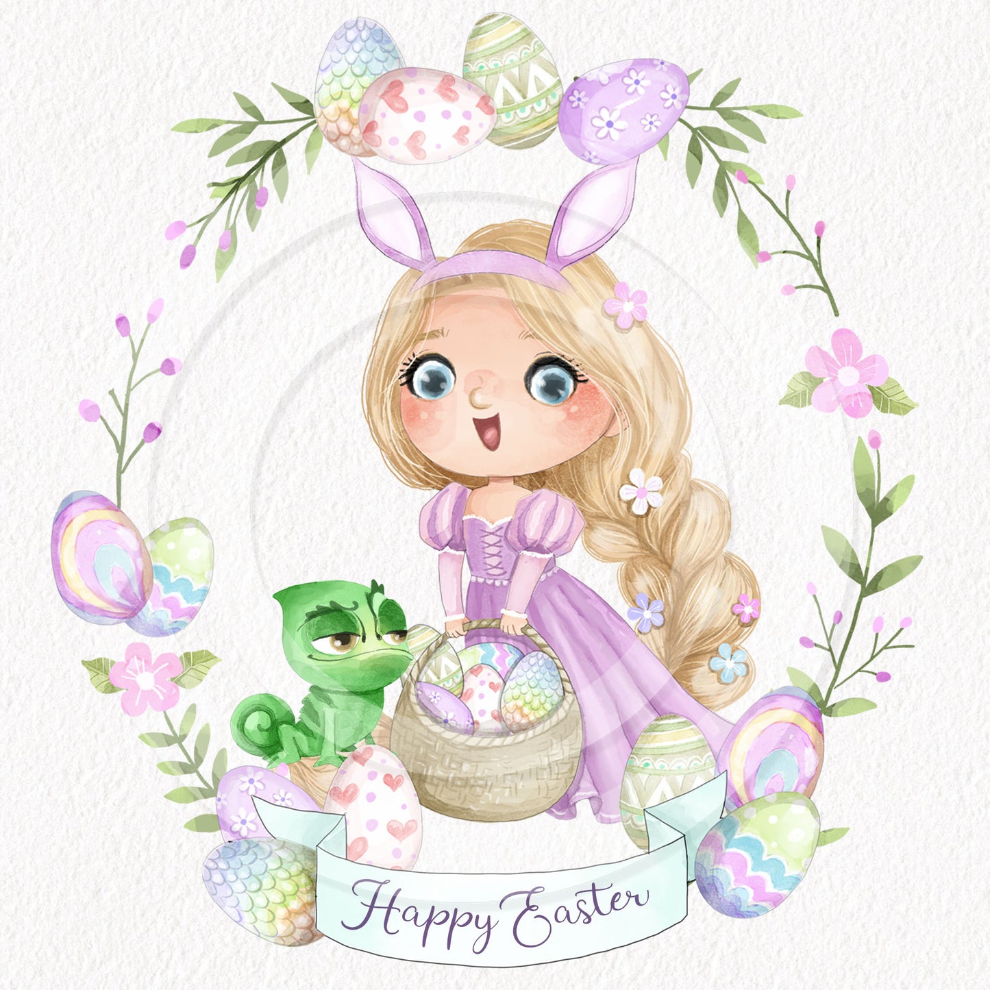 Cute Easter girls and pet clipart Set 2 , Hand drawn clipart, instant download PNG file - 300 dpi
