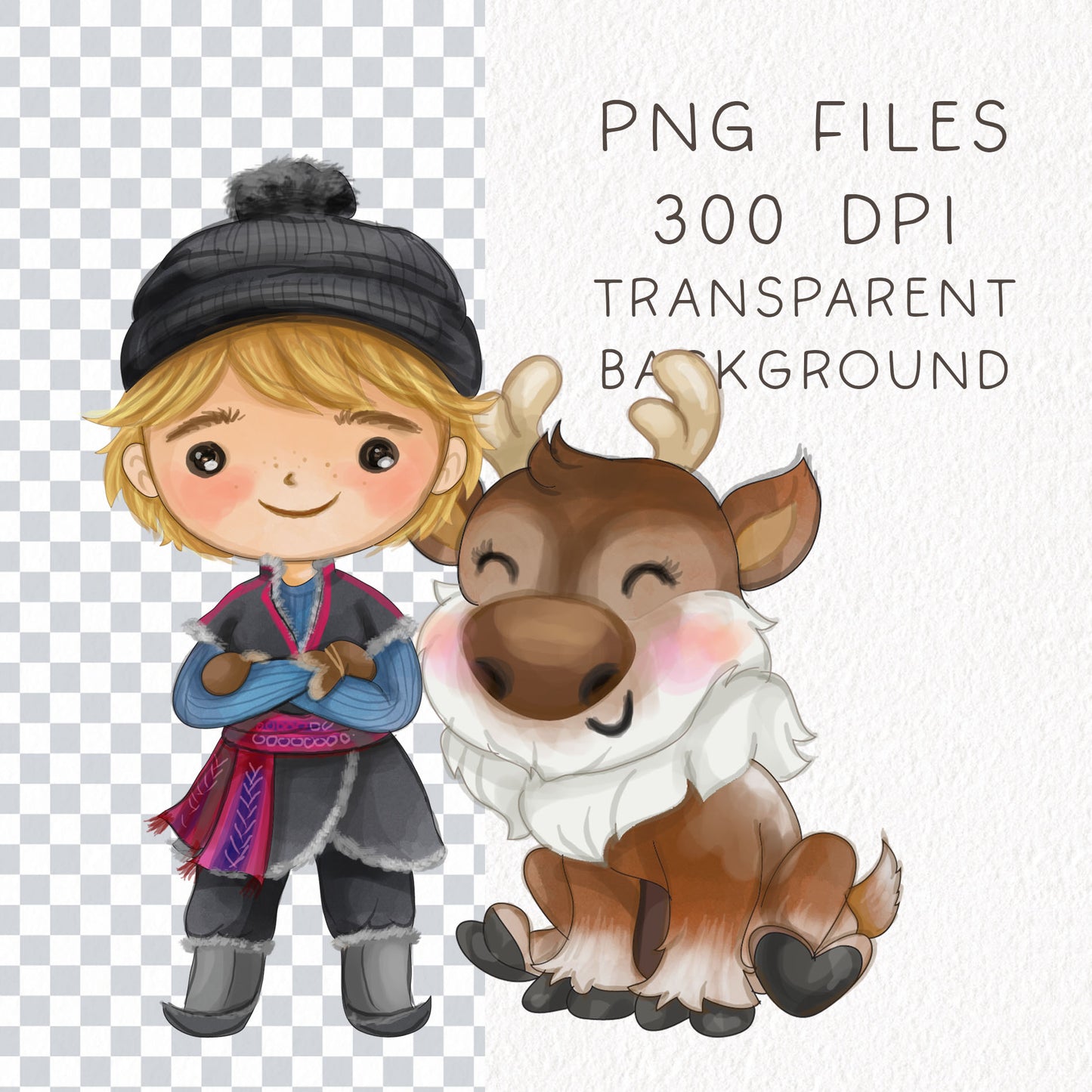 Snow princess bundle set , PNG files.