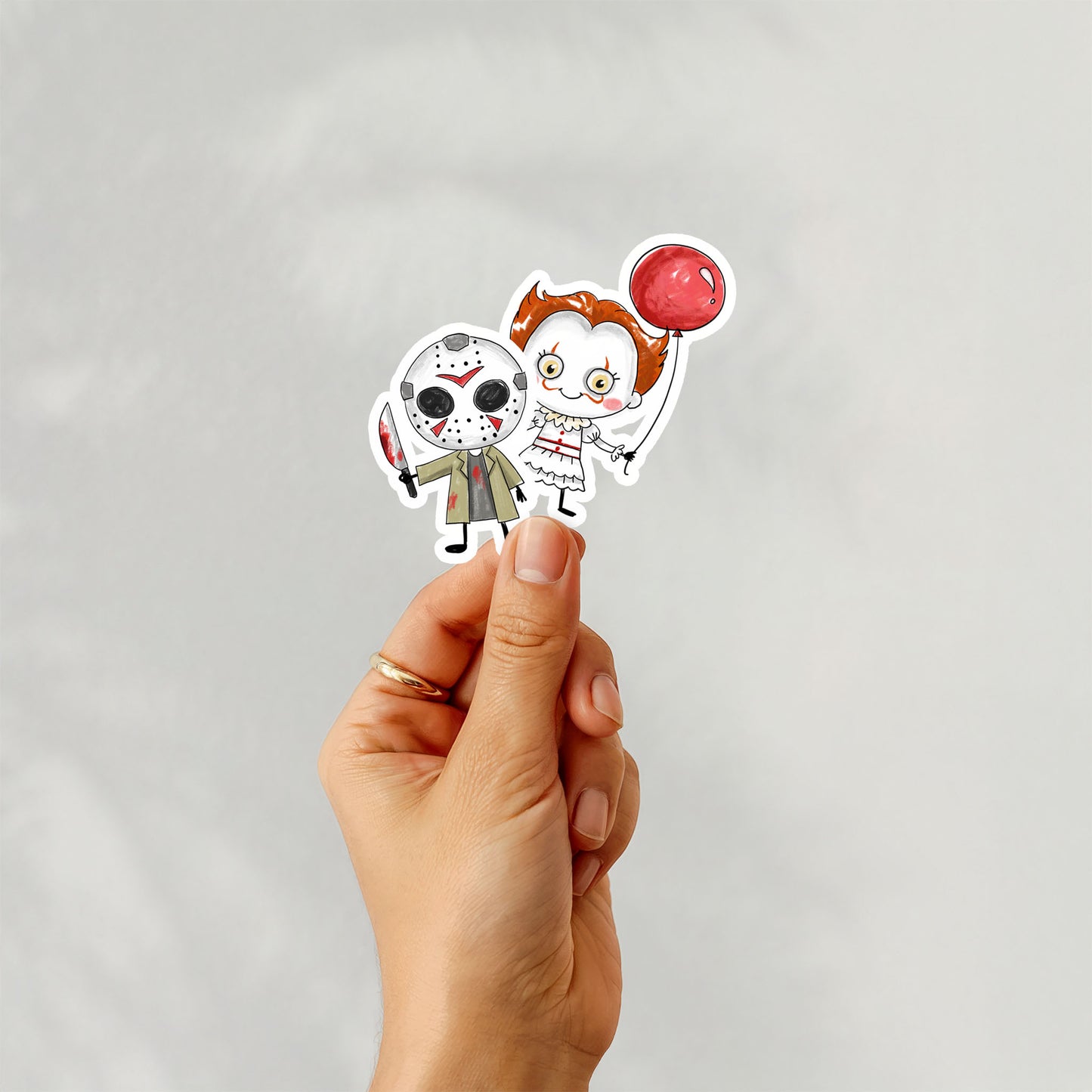 Halloween doodle characters clipart set 1 PNG files.