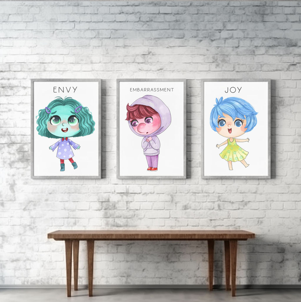 Emotions from inside out clipart, instant download PNG file - 300 dpi