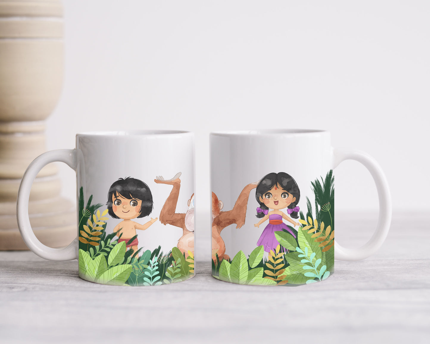 Jungle boy and friends Clip Art, Hand draw art, PNG files