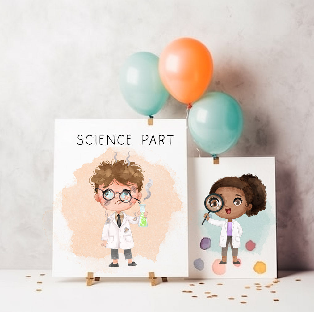 Laboratory Clipart, Cute Science Clipart, Kid Scientist Clip Art, Hand drawn clipart, PNG files.