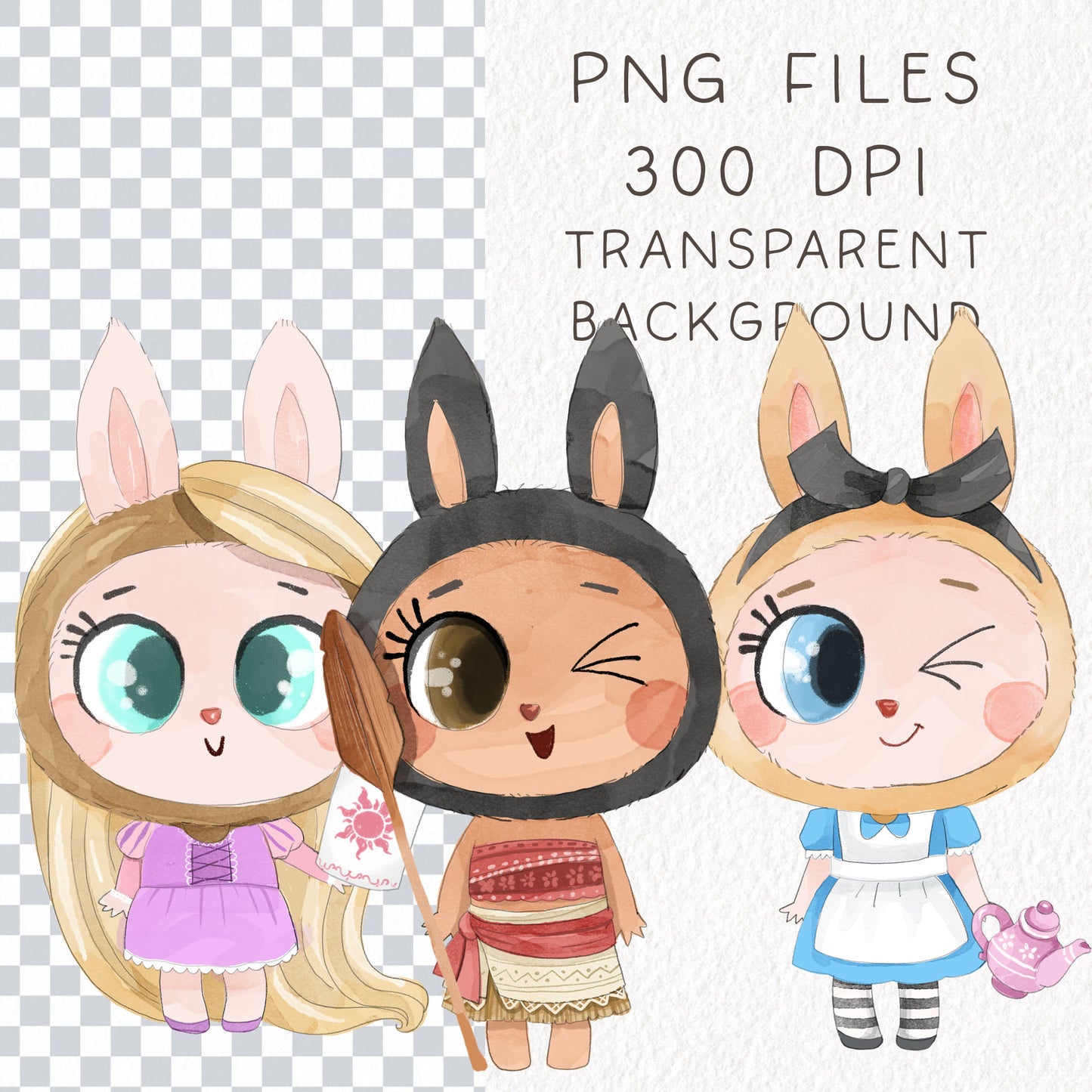 Cute Fluffy Monsters clipart inspirations set, PNG files.