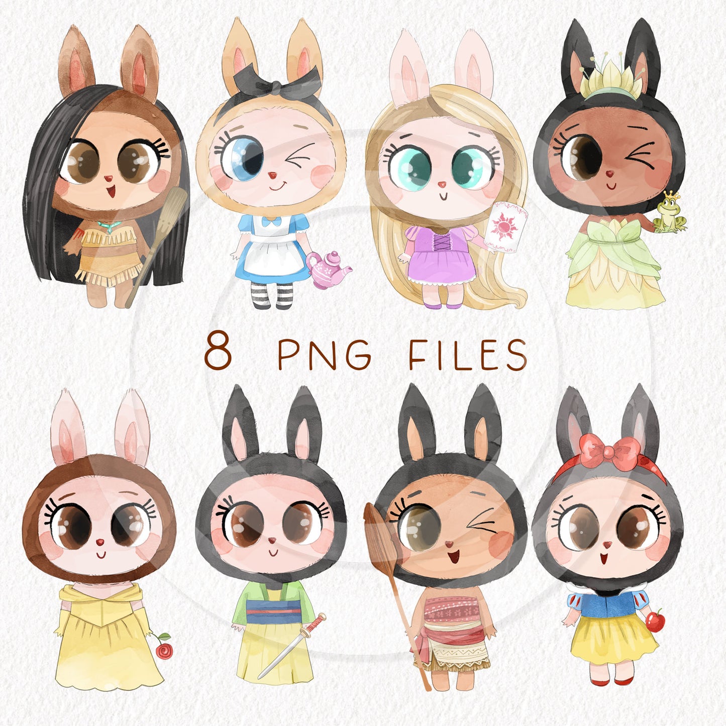 Cute Fluffy Monsters clipart inspirations set, PNG files.