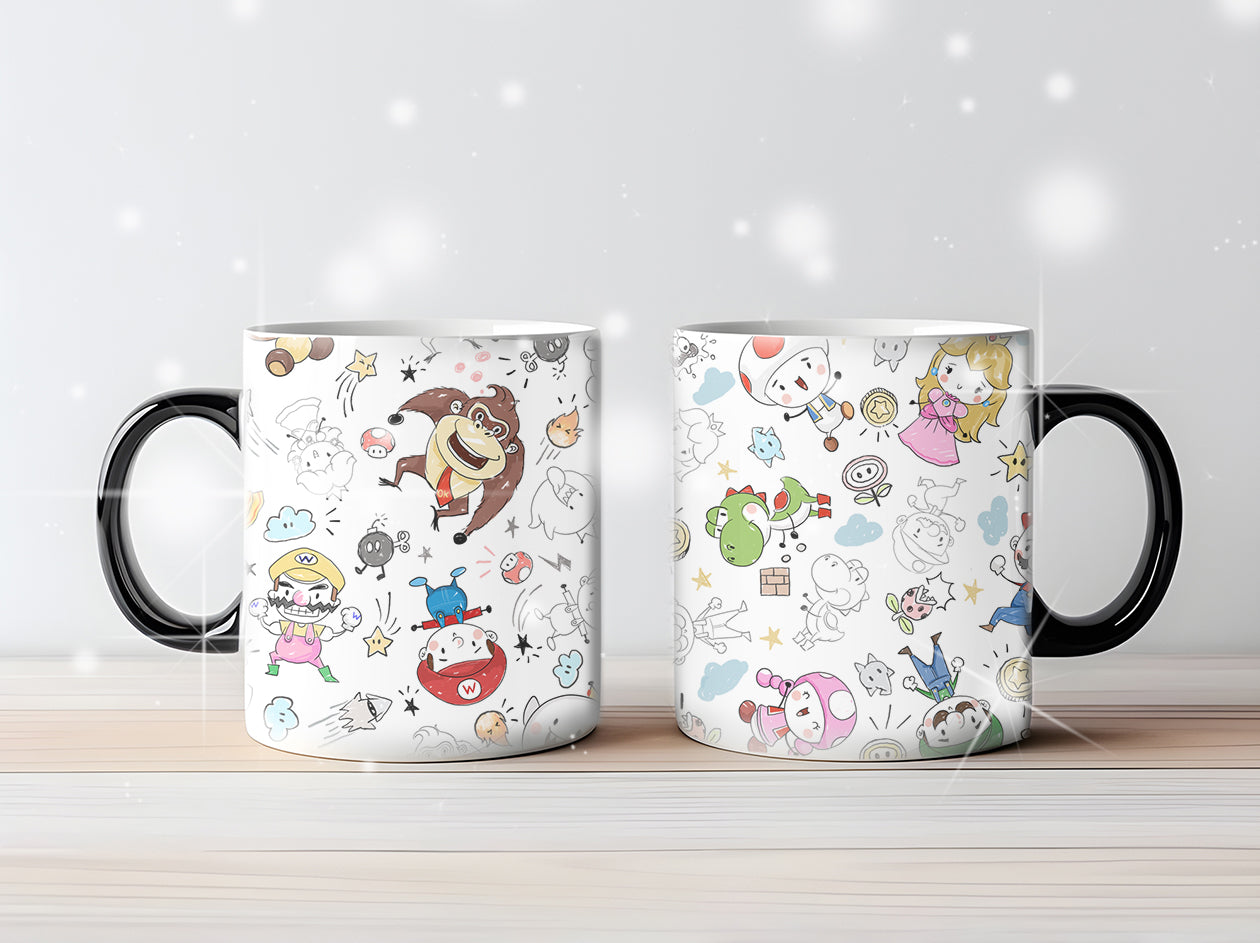 Game boy characters Hand Drawn ,doodle clipart, Seamless Pattern, instant download PNG file - 300 dpi