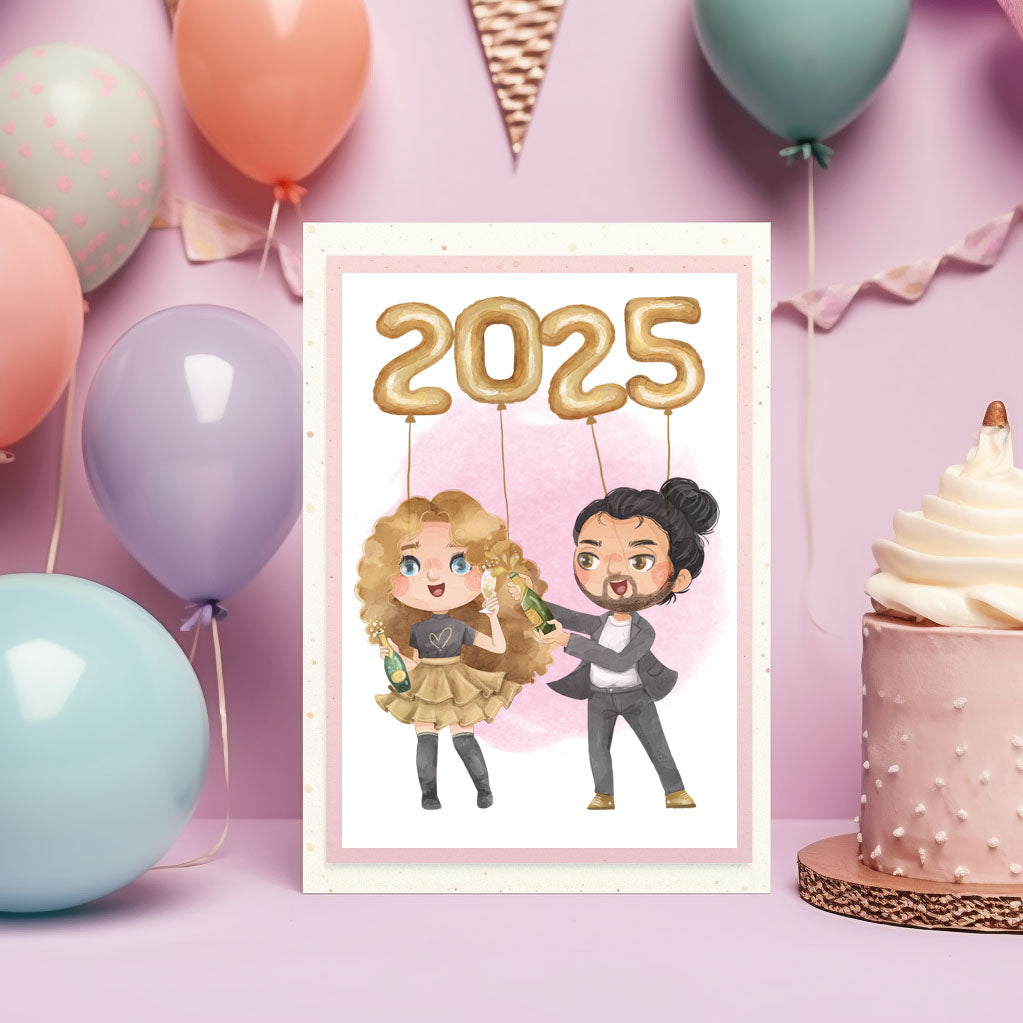New year 2025 clipart , countdown party clipart instant download PNG file - 300 dpi