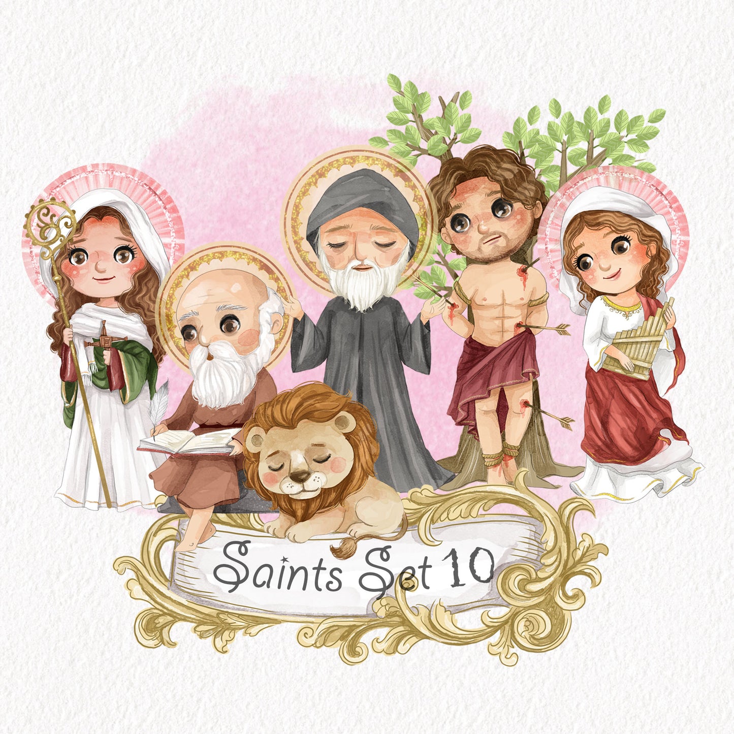 Saints Clipart set 10, Bible Characters Clipart PNG files 300 dpi.