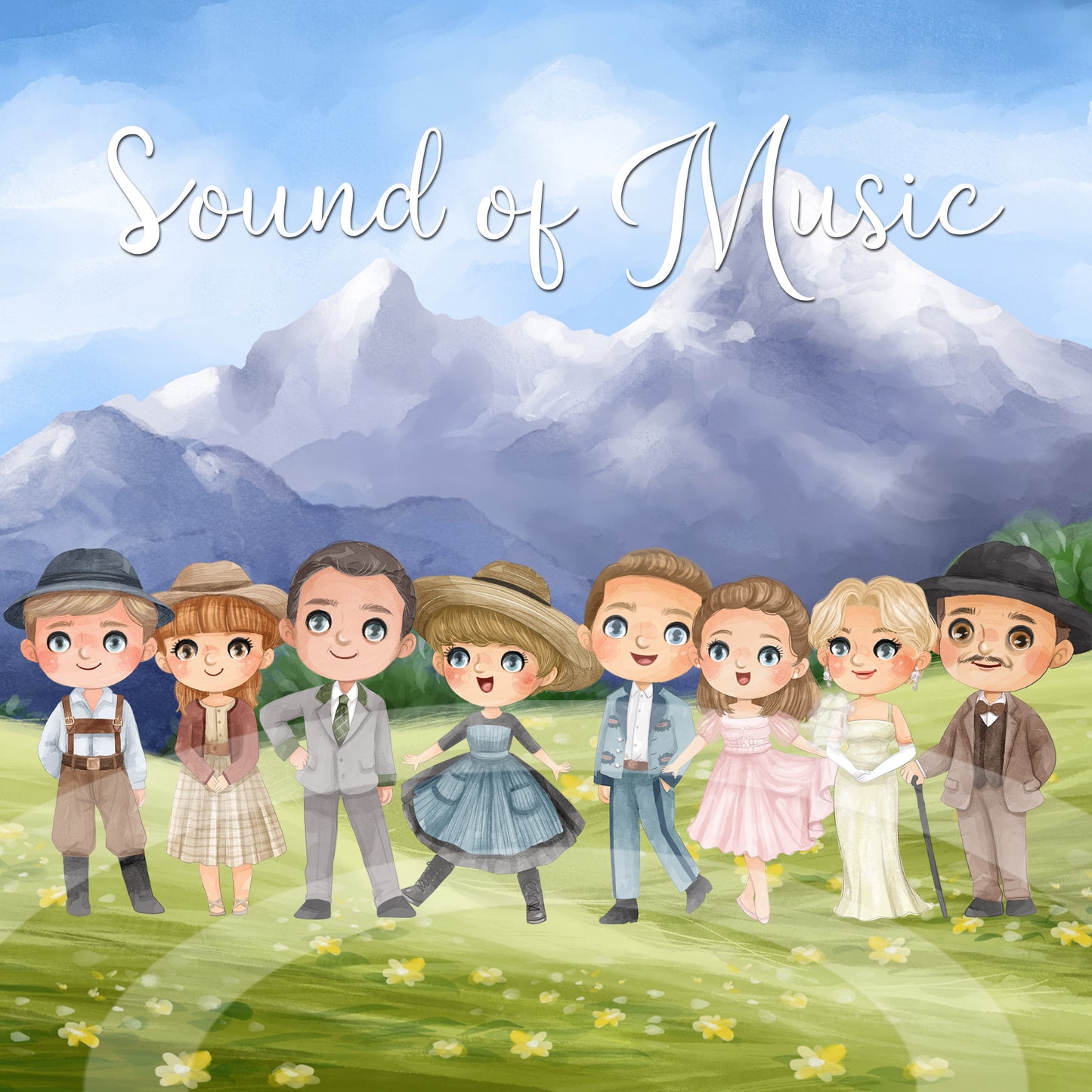 Sound of Music characters inspiration clipart instant download PNG file- 300 dpi