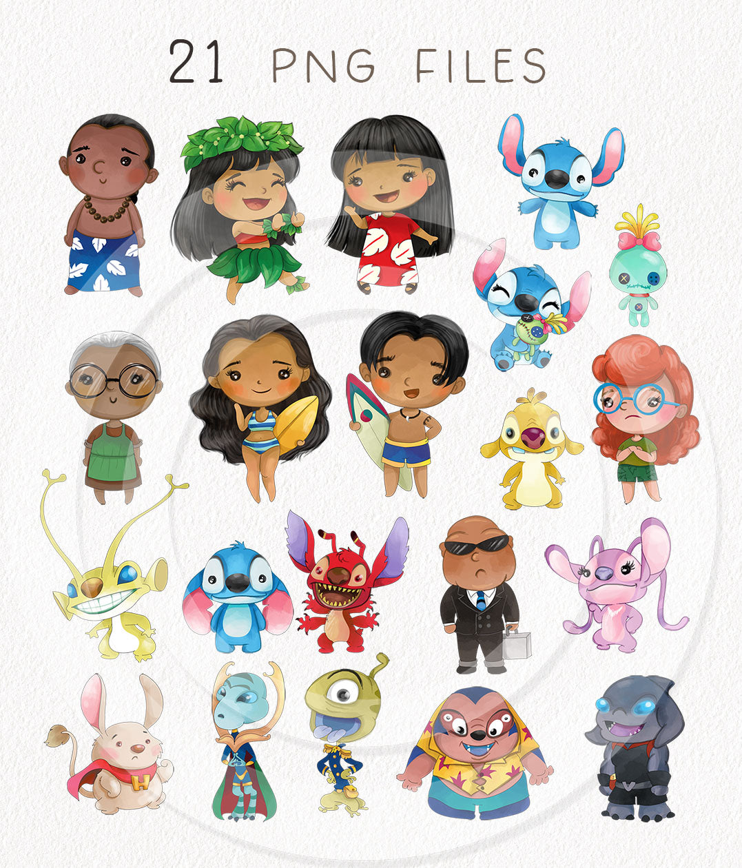 Cute Aliens clipart inspirations BUNDLE set, PNG files.