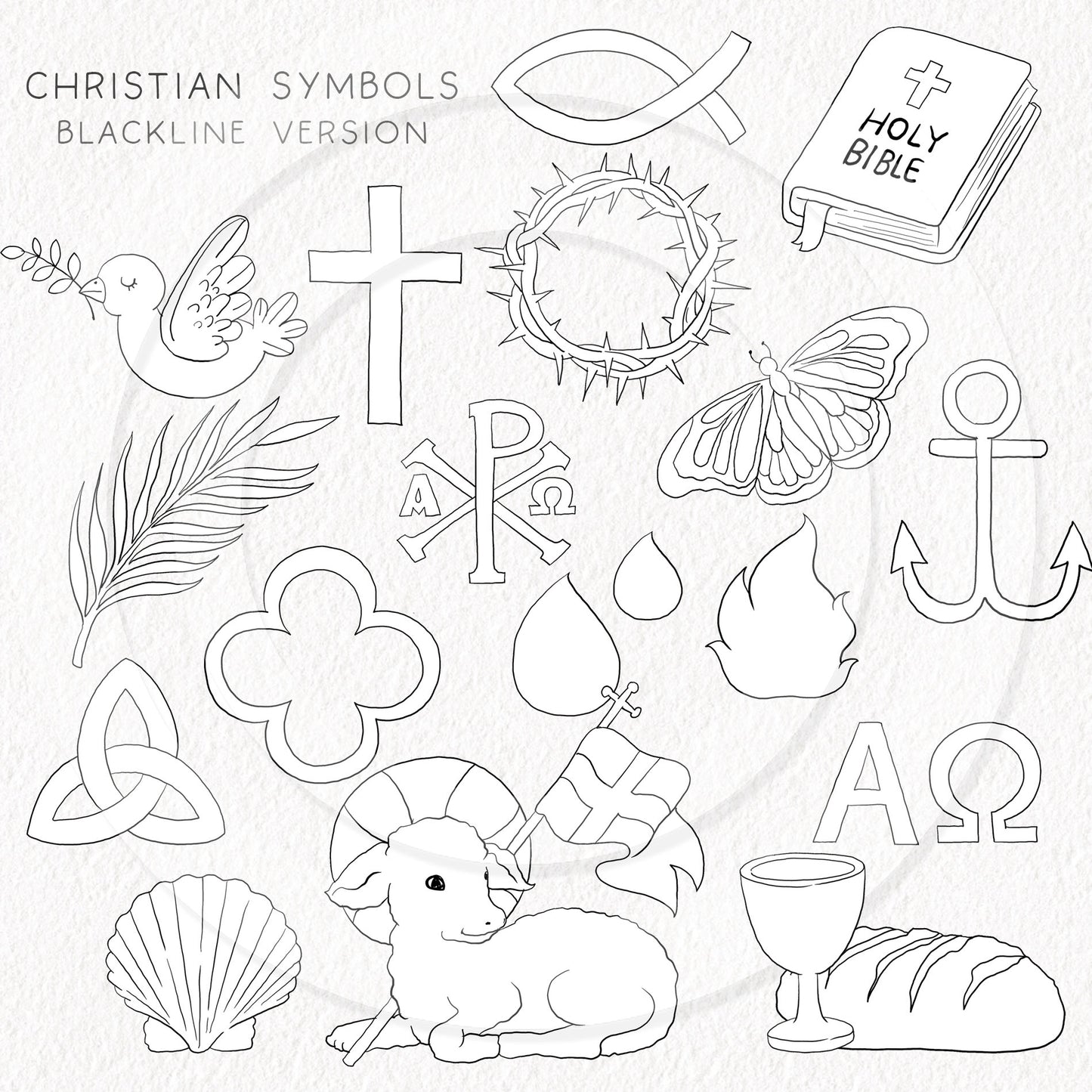 Christian Symbols Clipart PNG files 300 dpi. Religion, Bible stories Clipart PNG files