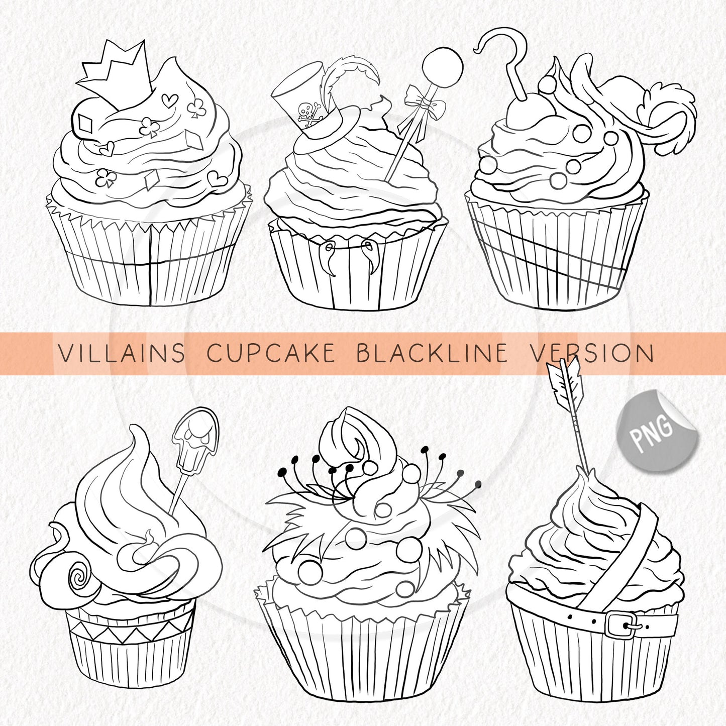 Villains cupcake, Halloween Clipart Set 1, PNG file - 300 dpi