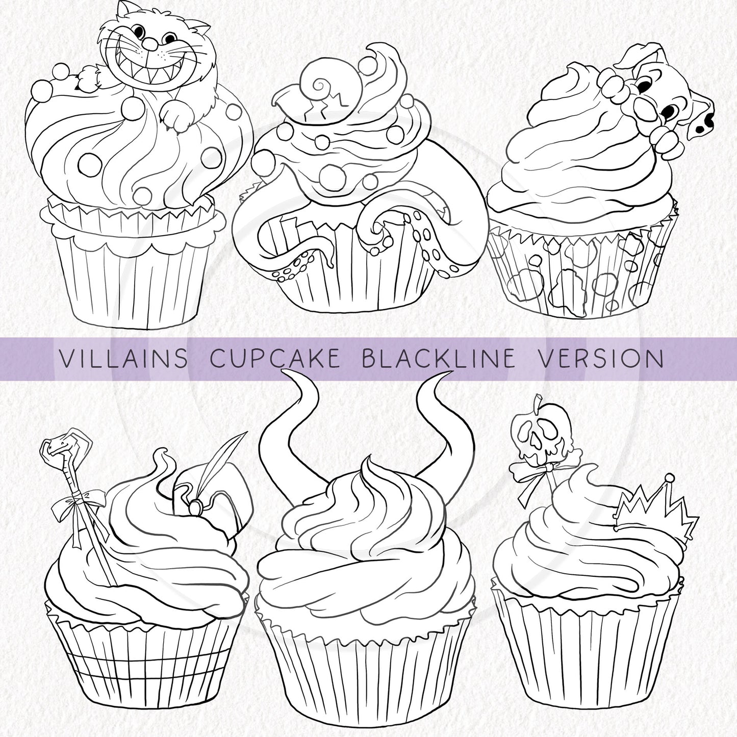 Villains cupcake, Halloween Clipart Set 2, PNG file - 300 dpi
