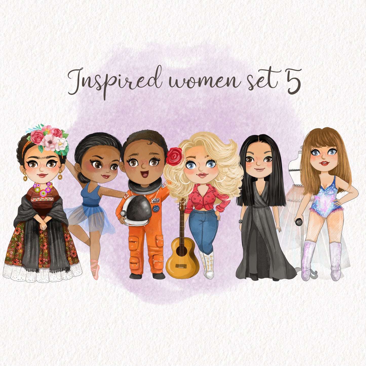 inspired women Clipart set5 instant download PNG file - 300 dpi