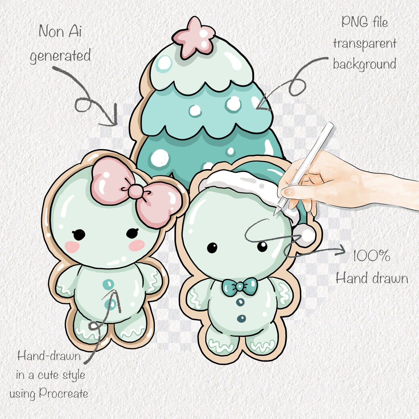 Christmas Cookies Clipart , PNG file - 300 dpi