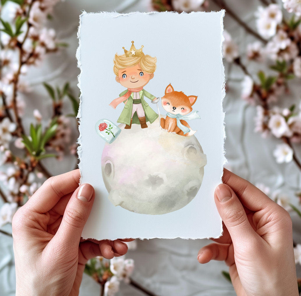 Cute little prince ClipArt, Hand drawn clipart PNG files