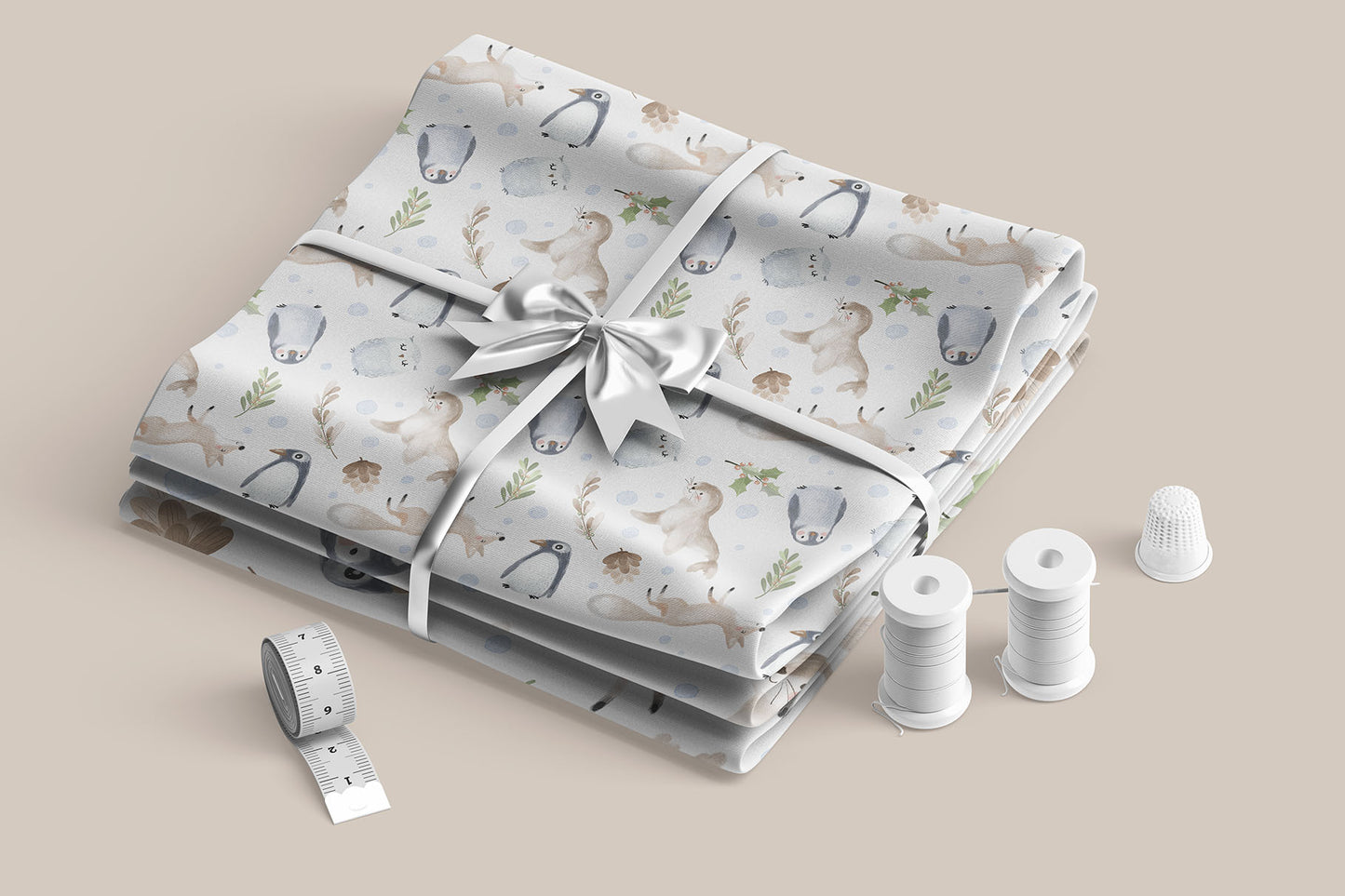 Animals winter Seamless Pattern, instant download PNG file - 300 dpi