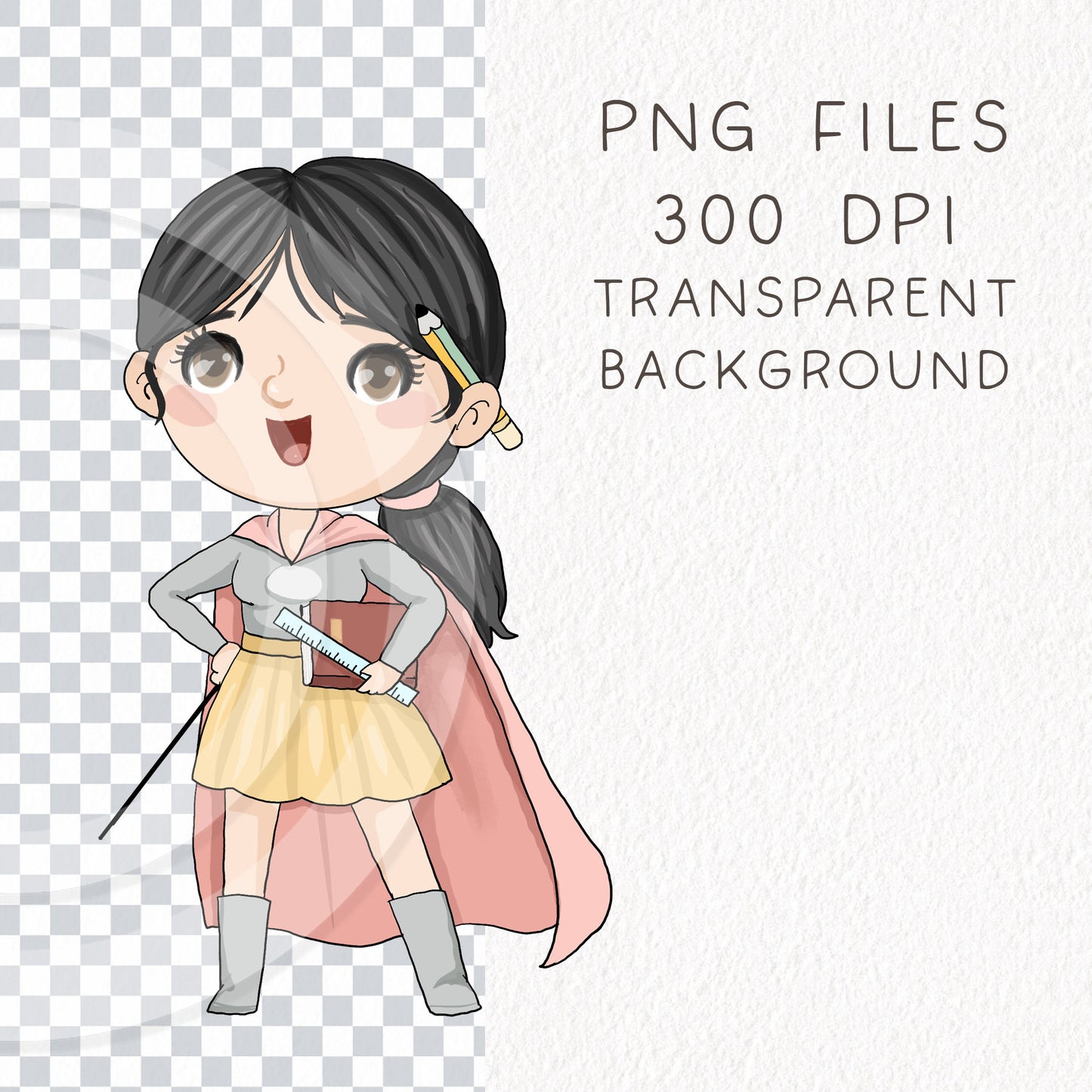 Teacher clipart, Back to school clipart, instant download PNG file - 300 dpi