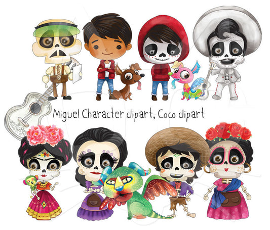 Migual character clipart instant download PNG file - 300 dpi