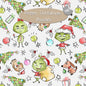Green Christmas Hand Drawn ,doodle clipart, Seamless Pattern, instant download PNG file - 300 dpi (Copy)