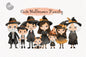 Cute Halloween Family clipart PNG files instant download PNG file - 300 dpi.