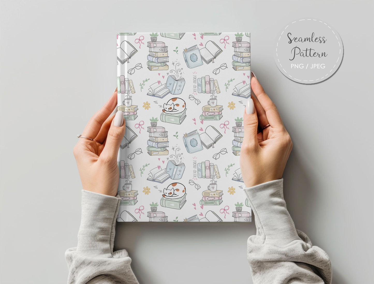 Book Seamless Pattern, instant download PNG file - 300 dpi