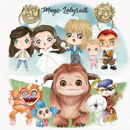 Labyrinth inspired  clipart instant download PNG file - 300 dpi