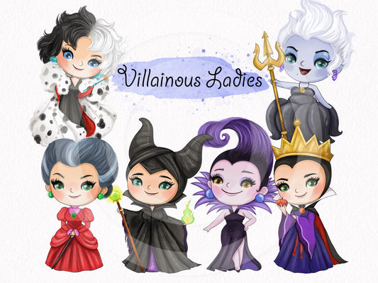 Villains female ClipArt instant download PNG file - 300 dpi