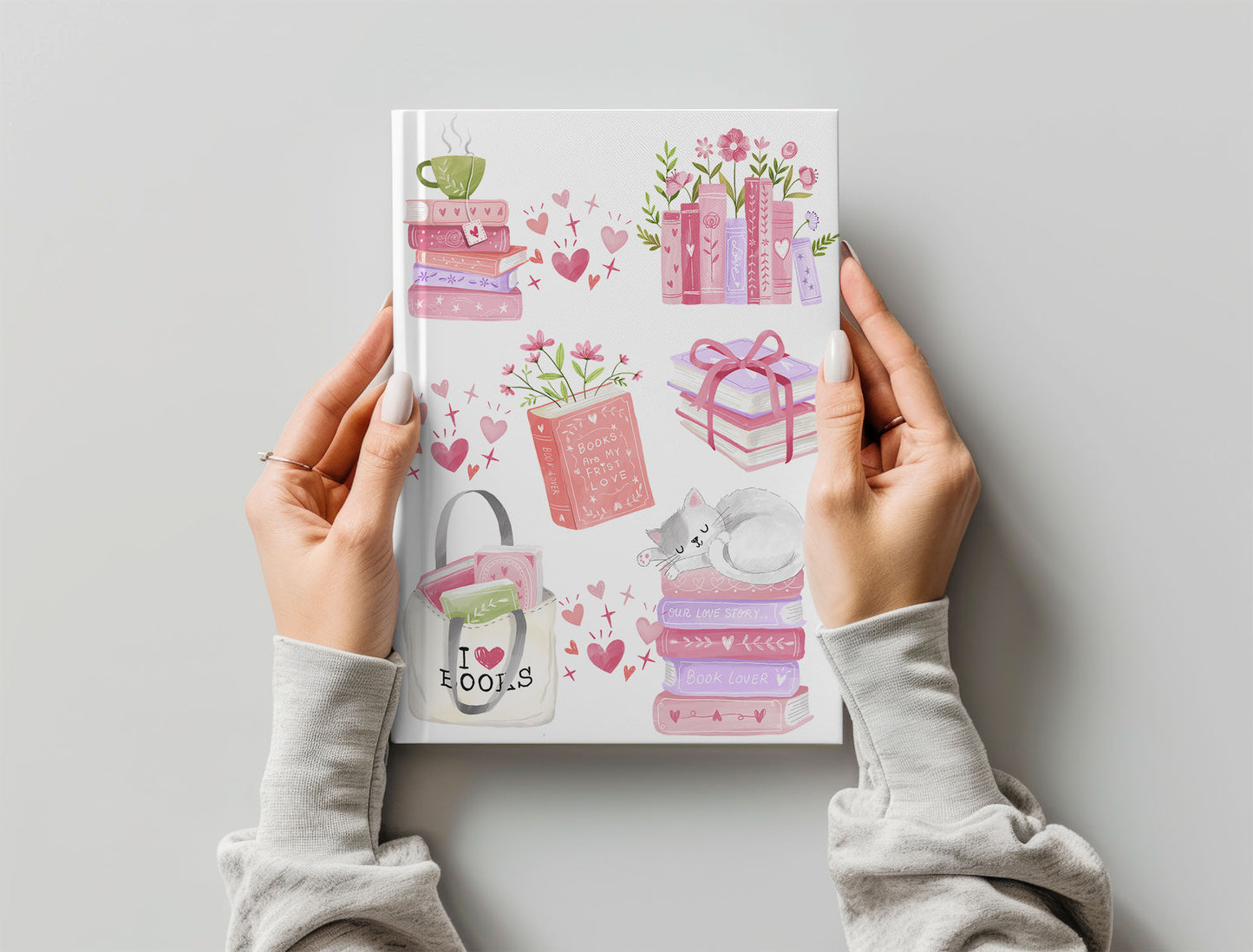 Valentine Bookish clipart, instant download PNG file - 300 dpi