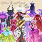 Villains dress clipart  instant download PNG file - 300 dpi