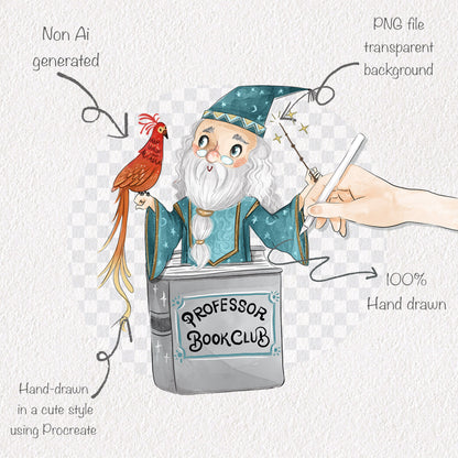 Books club story clipart set3, instant download PNG file - 300 dpi