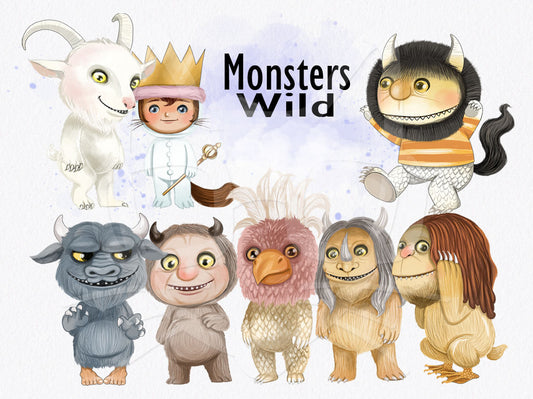 Cute Monsters wild inspiration Instant download PNG file - 300 dpi