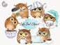 Cute Owl clipart instant download PNG file - 300 dpi