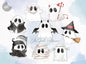 Cute Halloween Ghosts clipart PNG files instant download PNG file - 300 dpi.