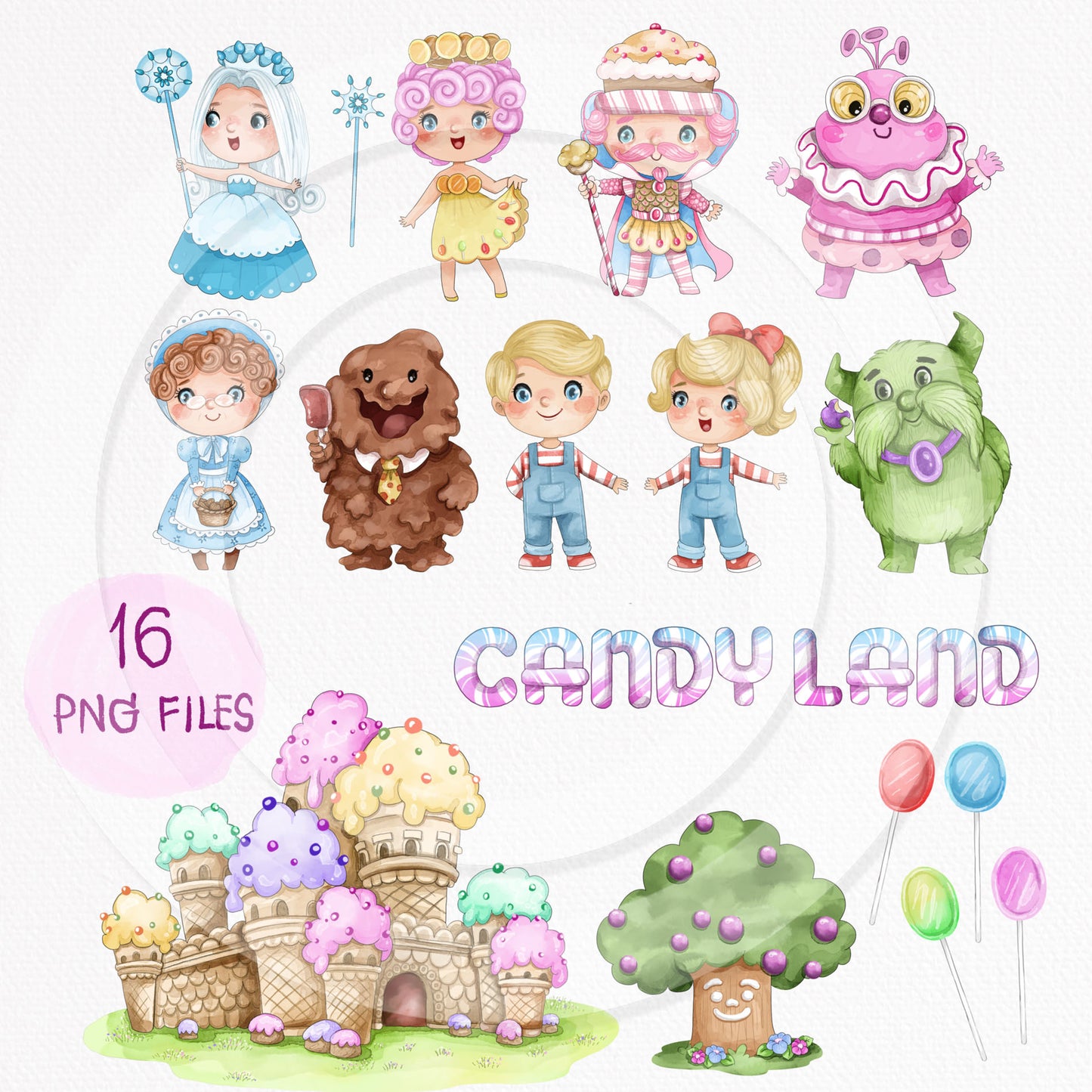 Candy world inspiration ClipArt instant download PNG file - 300 dpi
