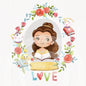 Believe in love cute girl clipart instant download PNG file - 300 dpi