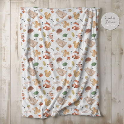 Animals Autumn Seamless Pattern, instant download PNG file - 300 dpi