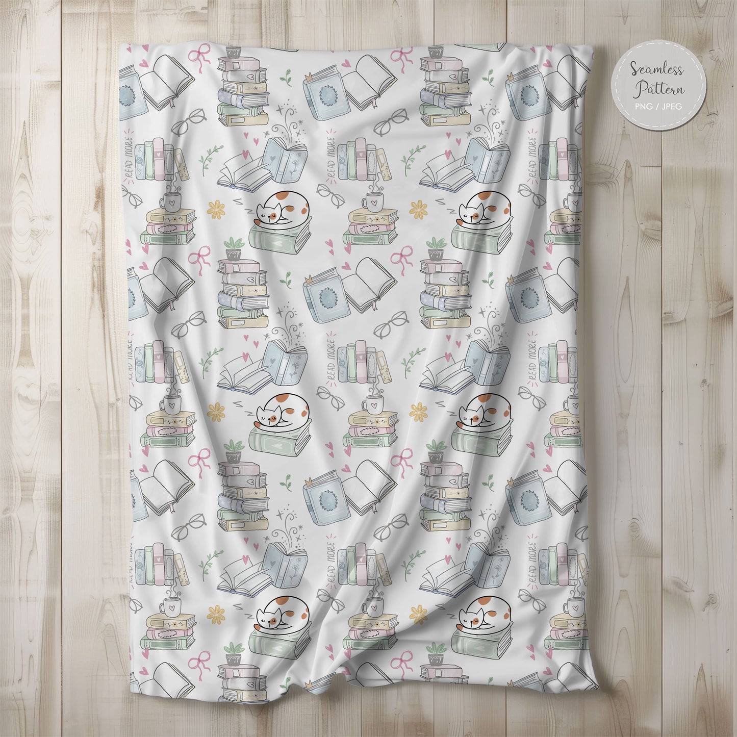 Book Seamless Pattern, instant download PNG file - 300 dpi