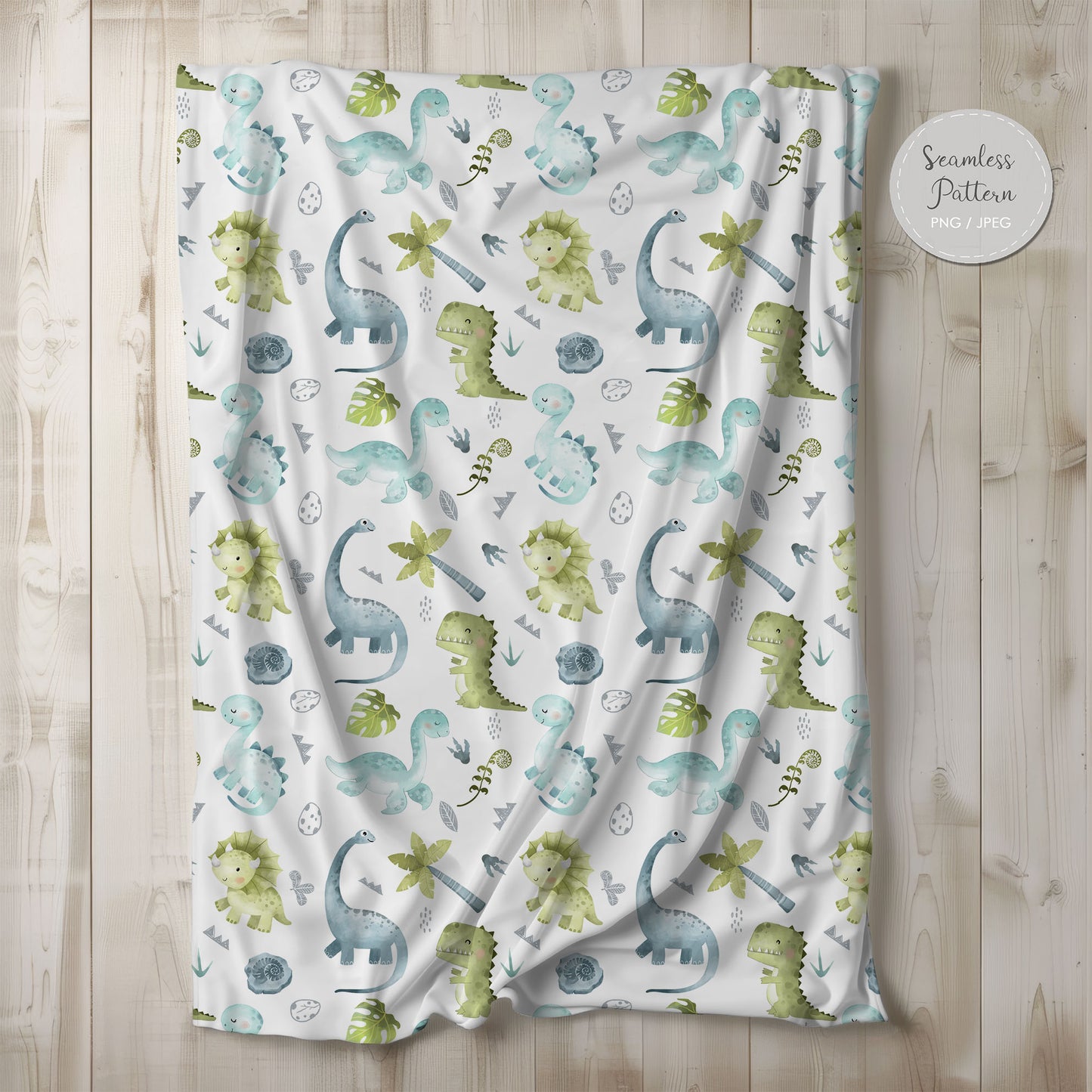 dinosaur Seamless Pattern, instant download PNG file - 300 dpi