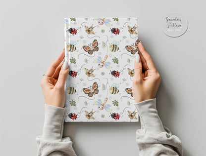 Bug hand drawn Seamless Pattern, instant download PNG file - 300 dpi