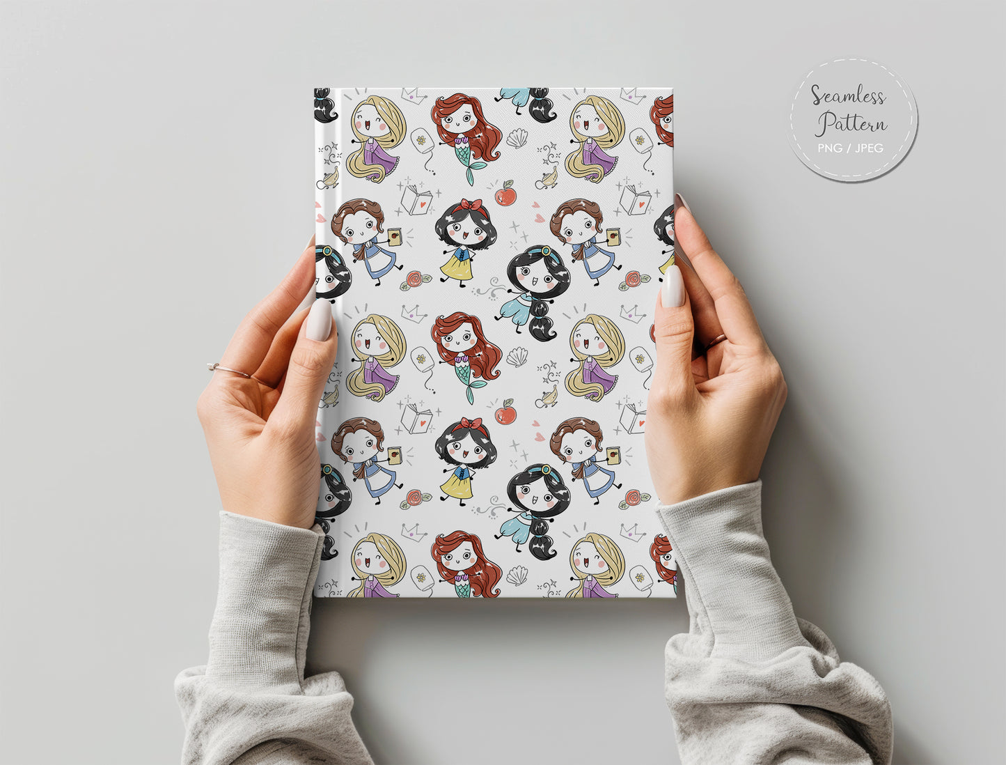 princess Seamless Pattern, instant download PNG file - 300 dpi