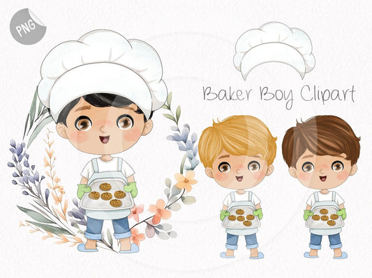 Cute Backer boys set, instant download PNG file - 300 dpi