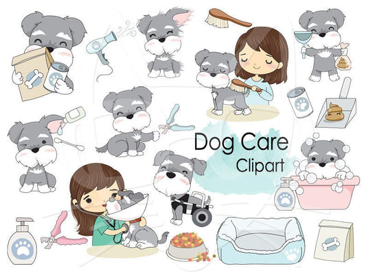 Dog care clipart Instant Download PNG file - 300 dpi