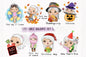 Cute girls holidays set2 clipart instant download PNG file - 300 dpi